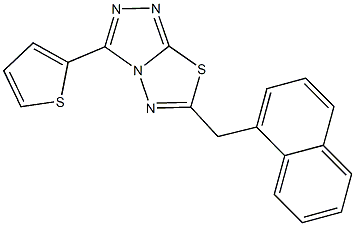 6-(1-naphthylmethyl)-3-(2-thienyl)[1,2,4]triazolo[3,4-b][1,3,4]thiadiazole 结构式