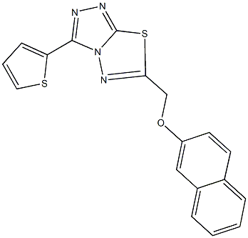 6-[(2-naphthyloxy)methyl]-3-(2-thienyl)[1,2,4]triazolo[3,4-b][1,3,4]thiadiazole 结构式