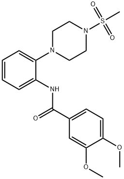 3,4-dimethoxy-N-{2-[4-(methylsulfonyl)-1-piperazinyl]phenyl}benzamide 结构式