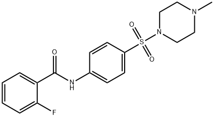 2-fluoro-N-{4-[(4-methyl-1-piperazinyl)sulfonyl]phenyl}benzamide 结构式