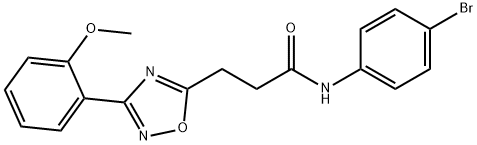 N-(4-bromophenyl)-3-[3-(2-methoxyphenyl)-1,2,4-oxadiazol-5-yl]propanamide 结构式