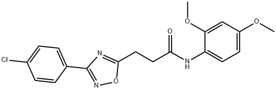 3-[3-(4-chlorophenyl)-1,2,4-oxadiazol-5-yl]-N-(2,4-dimethoxyphenyl)propanamide 结构式