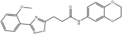 N-(2,3-dihydro-1,4-benzodioxin-6-yl)-3-[3-(2-methoxyphenyl)-1,2,4-oxadiazol-5-yl]propanamide 结构式