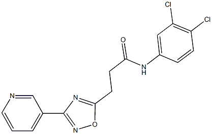 N-(3,4-dichlorophenyl)-3-[3-(3-pyridinyl)-1,2,4-oxadiazol-5-yl]propanamide 结构式