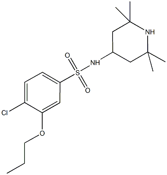 4-chloro-3-propoxy-N-(2,2,6,6-tetramethyl-4-piperidinyl)benzenesulfonamide 结构式