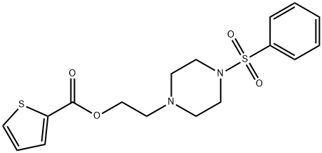 2-[4-(phenylsulfonyl)-1-piperazinyl]ethyl 2-thiophenecarboxylate 结构式