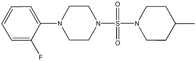 1-(2-fluorophenyl)-4-[(4-methyl-1-piperidinyl)sulfonyl]piperazine 结构式