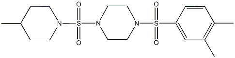 1-[(3,4-dimethylphenyl)sulfonyl]-4-[(4-methyl-1-piperidinyl)sulfonyl]piperazine 结构式
