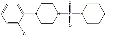 1-(2-chlorophenyl)-4-[(4-methyl-1-piperidinyl)sulfonyl]piperazine 结构式