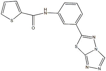 N-(3-[1,2,4]triazolo[3,4-b][1,3,4]thiadiazol-6-ylphenyl)-2-thiophenecarboxamide 结构式