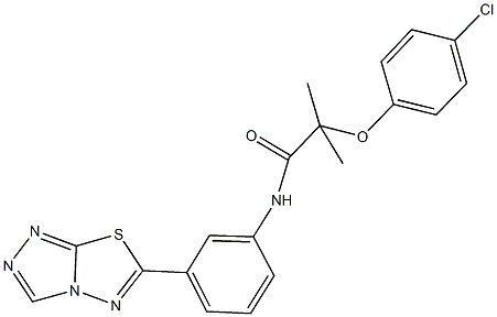 2-(4-chlorophenoxy)-2-methyl-N-(3-[1,2,4]triazolo[3,4-b][1,3,4]thiadiazol-6-ylphenyl)propanamide 结构式