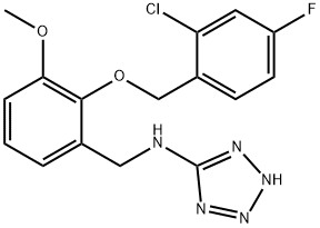 N-{2-[(2-chloro-4-fluorobenzyl)oxy]-3-methoxybenzyl}-N-(2H-tetraazol-5-yl)amine 结构式