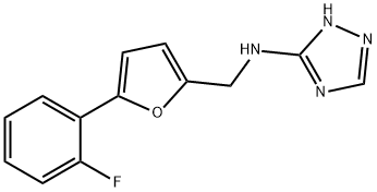 N-{[5-(2-fluorophenyl)-2-furyl]methyl}-N-(1H-1,2,4-triazol-3-yl)amine 结构式