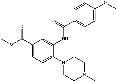 methyl 3-[(4-methoxybenzoyl)amino]-4-(4-methyl-1-piperazinyl)benzoate 结构式