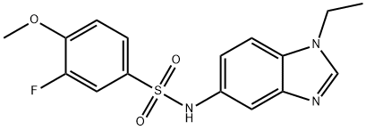 N-(1-ethyl-1H-benzimidazol-5-yl)-3-fluoro-4-methoxybenzenesulfonamide 结构式