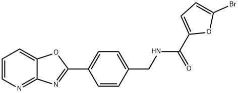 5-bromo-N-(4-[1,3]oxazolo[4,5-b]pyridin-2-ylbenzyl)-2-furamide 结构式