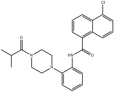 5-chloro-N-[2-(4-isobutyryl-1-piperazinyl)phenyl]-1-naphthamide 结构式