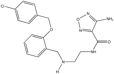 4-amino-N-[2-({2-[(4-chlorobenzyl)oxy]benzyl}amino)ethyl]-1,2,5-oxadiazole-3-carboxamide 结构式