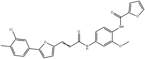 N-[4-({3-[5-(3-chloro-4-methylphenyl)-2-furyl]acryloyl}amino)-2-methoxyphenyl]-2-furamide 结构式