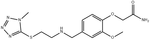 2-{2-methoxy-4-[({2-[(1-methyl-1H-tetraazol-5-yl)sulfanyl]ethyl}amino)methyl]phenoxy}acetamide 结构式