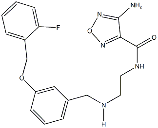 4-amino-N-[2-({3-[(2-fluorobenzyl)oxy]benzyl}amino)ethyl]-1,2,5-oxadiazole-3-carboxamide 结构式