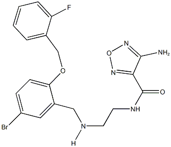 4-amino-N-[2-({5-bromo-2-[(2-fluorobenzyl)oxy]benzyl}amino)ethyl]-1,2,5-oxadiazole-3-carboxamide 结构式