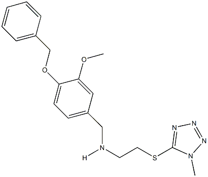 N-[4-(benzyloxy)-3-methoxybenzyl]-N-{2-[(1-methyl-1H-tetraazol-5-yl)sulfanyl]ethyl}amine 结构式