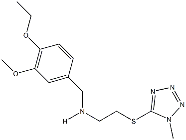 N-(4-ethoxy-3-methoxybenzyl)-N-{2-[(1-methyl-1H-tetraazol-5-yl)sulfanyl]ethyl}amine 结构式