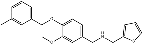 N-{3-methoxy-4-[(3-methylbenzyl)oxy]benzyl}-N-(2-thienylmethyl)amine 结构式
