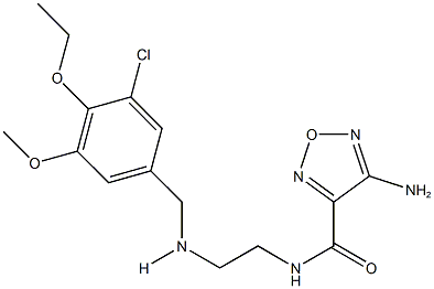 4-amino-N-{2-[(3-chloro-4-ethoxy-5-methoxybenzyl)amino]ethyl}-1,2,5-oxadiazole-3-carboxamide 结构式