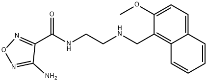 4-amino-N-(2-{[(2-methoxy-1-naphthyl)methyl]amino}ethyl)-1,2,5-oxadiazole-3-carboxamide 结构式