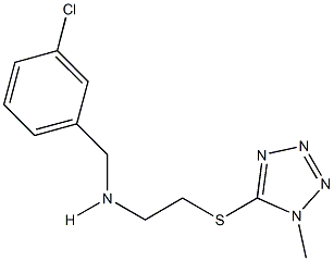 N-(3-chlorobenzyl)-N-{2-[(1-methyl-1H-tetraazol-5-yl)sulfanyl]ethyl}amine 结构式