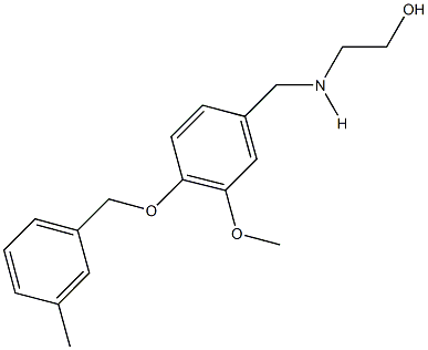 2-({3-methoxy-4-[(3-methylbenzyl)oxy]benzyl}amino)ethanol 结构式
