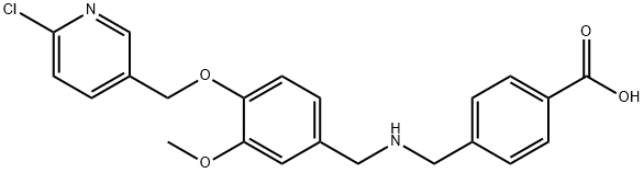 4-[({4-[(6-chloro-3-pyridinyl)methoxy]-3-methoxybenzyl}amino)methyl]benzoic acid 结构式