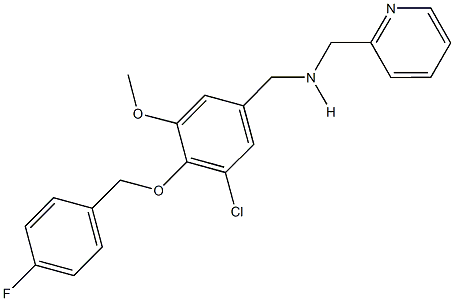N-{3-chloro-4-[(4-fluorobenzyl)oxy]-5-methoxybenzyl}-N-(2-pyridinylmethyl)amine 结构式