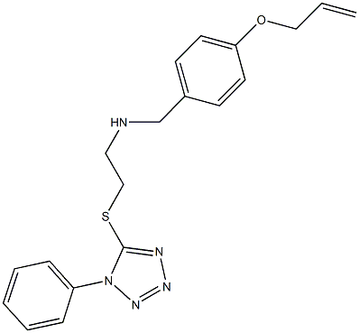 N-[4-(allyloxy)benzyl]-N-{2-[(1-phenyl-1H-tetraazol-5-yl)sulfanyl]ethyl}amine 结构式