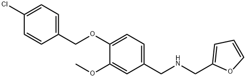 N-{4-[(4-chlorobenzyl)oxy]-3-methoxybenzyl}-N-(2-furylmethyl)amine 结构式