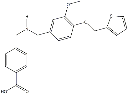 4-({[3-methoxy-4-(2-thienylmethoxy)benzyl]amino}methyl)benzoic acid 结构式