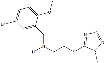 N-(5-bromo-2-methoxybenzyl)-N-{2-[(1-methyl-1H-tetraazol-5-yl)sulfanyl]ethyl}amine 结构式