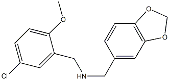 N-(1,3-benzodioxol-5-ylmethyl)-N-(5-chloro-2-methoxybenzyl)amine 结构式