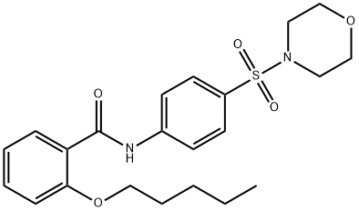 N-[4-(4-morpholinylsulfonyl)phenyl]-2-(pentyloxy)benzamide 结构式