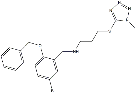 N-[2-(benzyloxy)-5-bromobenzyl]-N-{3-[(1-methyl-1H-tetraazol-5-yl)sulfanyl]propyl}amine 结构式