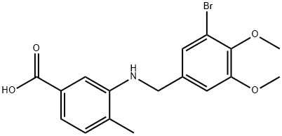 3-[(3-bromo-4,5-dimethoxybenzyl)amino]-4-methylbenzoic acid 结构式