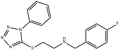 N-(4-fluorobenzyl)-N-{2-[(1-phenyl-1H-tetraazol-5-yl)sulfanyl]ethyl}amine 结构式