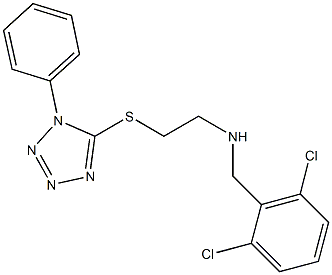 N-(2,6-dichlorobenzyl)-N-{2-[(1-phenyl-1H-tetraazol-5-yl)sulfanyl]ethyl}amine 结构式