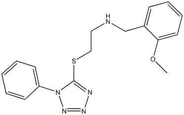 N-(2-methoxybenzyl)-N-{2-[(1-phenyl-1H-tetraazol-5-yl)sulfanyl]ethyl}amine 结构式