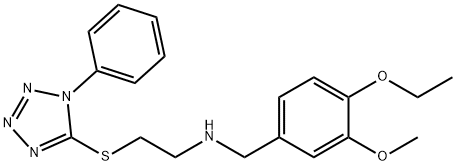 N-(4-ethoxy-3-methoxybenzyl)-N-{2-[(1-phenyl-1H-tetraazol-5-yl)sulfanyl]ethyl}amine 结构式