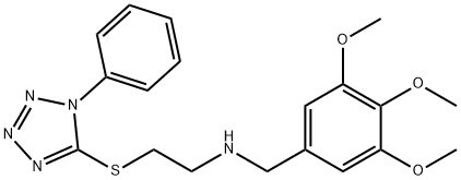 2-[(1-phenyl-1H-tetraazol-5-yl)sulfanyl]-N-(3,4,5-trimethoxybenzyl)ethanamine 结构式