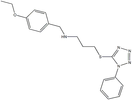 N-(4-ethoxybenzyl)-N-{3-[(1-phenyl-1H-tetraazol-5-yl)sulfanyl]propyl}amine 结构式