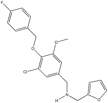 N-{3-chloro-4-[(4-fluorobenzyl)oxy]-5-methoxybenzyl}-N-(2-furylmethyl)amine 结构式
